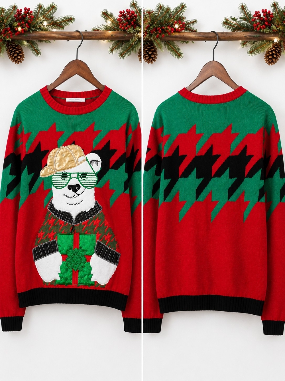 Celebrate Together XL Polar Bear Ugly Christmas Sweater Y2K Cozy Holiday Party